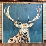 Mosaique cadre en bois buck, orignal