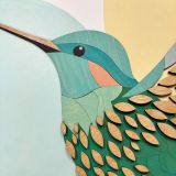 Mosaique cadre en bois colibri, espoir