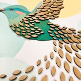 Mosaique cadre en bois colibri, espoir