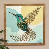 Mosaique cadre en bois colibri, espoir