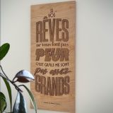 Cadre en bois mindset, objectifs et citations.
